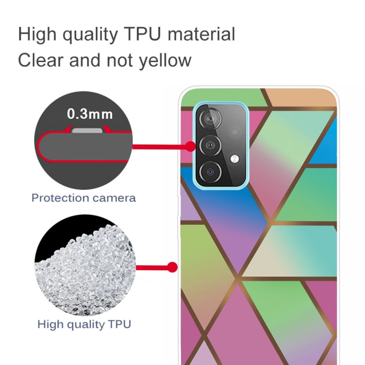 For Samsung Galaxy A32 5G Marble Shockproof TPU Protective Case(Rhombus Gradient)
