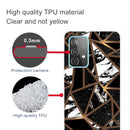 For Samsung Galaxy A32 5G Marble Shockproof TPU Protective Case(Rhombus Black)