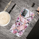 For Samsung Galaxy A32 5G Marble Shockproof TPU Protective Case(Rhombus Rose)