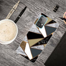 For Samsung Galaxy A32 5G Marble Shockproof TPU Protective Case(Rhombus Golden Yellow)