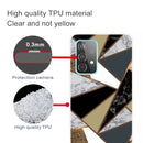 For Samsung Galaxy A32 5G Marble Shockproof TPU Protective Case(Rhombus Golden Yellow)