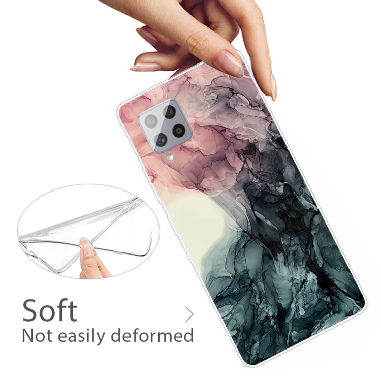 For Samsung Galaxy A42 5G Marble Shockproof TPU Protective Case(Abstract Black)