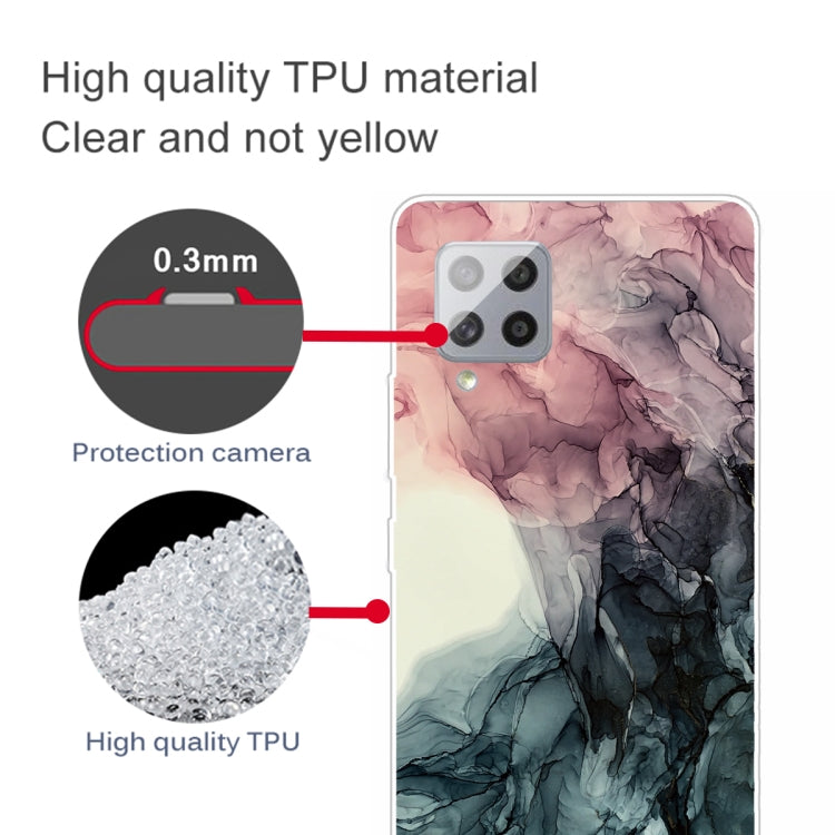For Samsung Galaxy A42 5G Marble Shockproof TPU Protective Case(Abstract Black)