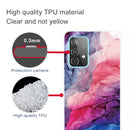 For Samsung Galaxy A52 5G / 4G Marble Shockproof TPU Protective Case(Abstract Red)