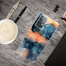 For Samsung Galaxy A52 5G / 4G Marble Shockproof TPU Protective Case(Abstract Blue)