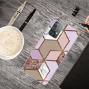 For Samsung Galaxy A52 5G / 4G Marble Shockproof TPU Protective Case(Rhombus Orange Purple)
