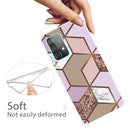 For Samsung Galaxy A52 5G / 4G Marble Shockproof TPU Protective Case(Rhombus Orange Purple)