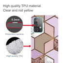 For Samsung Galaxy A52 5G / 4G Marble Shockproof TPU Protective Case(Rhombus Orange Purple)
