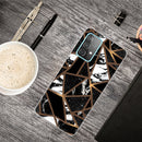 For Samsung Galaxy A52 5G / 4G Marble Shockproof TPU Protective Case(Rhombus Black)