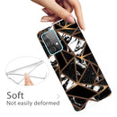 For Samsung Galaxy A52 5G / 4G Marble Shockproof TPU Protective Case(Rhombus Black)