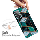 For Samsung Galaxy A52 5G / 4G Marble Shockproof TPU Protective Case(Rhombus Dark Green)