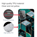 For Samsung Galaxy A52 5G / 4G Marble Shockproof TPU Protective Case(Rhombus Dark Green)