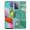 For Samsung Galaxy A72 5G / 4G Marble Shockproof TPU Protective Case(Rhombus Green)