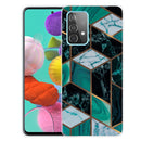 For Samsung Galaxy A72 5G / 4G Marble Shockproof TPU Protective Case(Rhombus Dark Green)