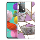 For Samsung Galaxy A72 5G / 4G Marble Shockproof TPU Protective Case(Rhombus Gray Purple)