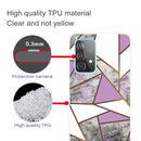 For Samsung Galaxy A72 5G / 4G Marble Shockproof TPU Protective Case(Rhombus Gray Purple)