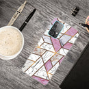 For Samsung Galaxy A72 5G / 4G Marble Shockproof TPU Protective Case(Rhombus White Purple)