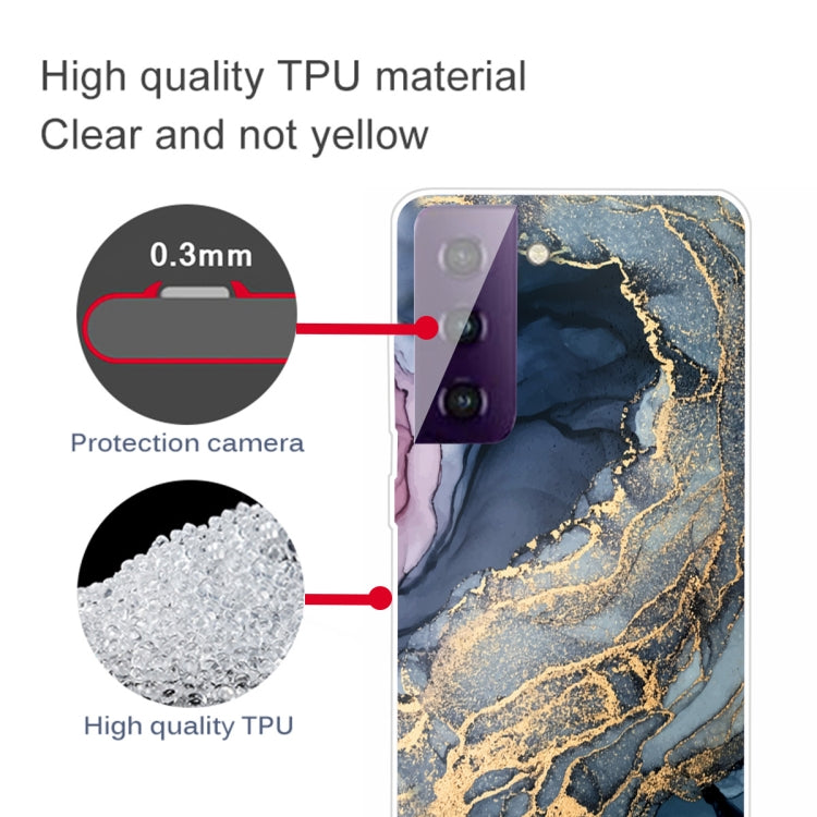 For Samsung Galaxy S21 5G Marble Shockproof TPU Protective Case(Abstract Gold)