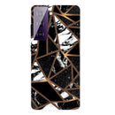 For Samsung Galaxy S21+ 5G Marble Shockproof TPU Protective Case(Rhombus Black)