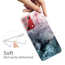 For Samsung Galaxy S21 Ultra 5G Marble Shockproof TPU Protective Case(Abstract Light Pink)