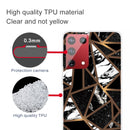 For Samsung Galaxy S21 Ultra 5G Marble Shockproof TPU Protective Case(Rhombus Black)