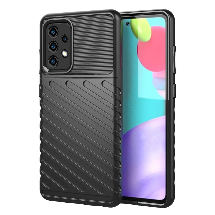 For Samsung Galaxy A52 5G / 4G Thunderbolt Shockproof TPU Protective Soft Case(Black)