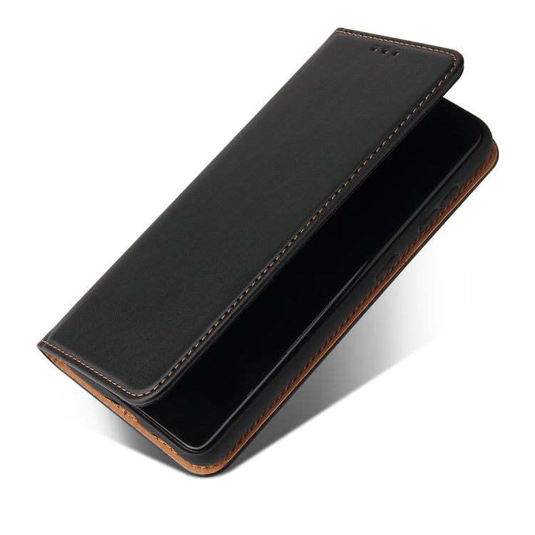 For Samsung Galaxy S21 5G Fierre Shann PU Genuine Leather Texture Horizontal Flip Leather Case with Holder & Card Slots & Wallet(Black)