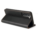 For Samsung Galaxy S21 5G Fierre Shann PU Genuine Leather Texture Horizontal Flip Leather Case with Holder & Card Slots & Wallet(Black)