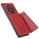 For Huawei Mate 40 Pro Double Buckle PU + TPU Shockproof Magnetic Protective Case with Card Slot & Holder(Red)