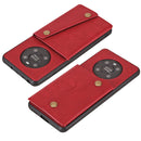 For Huawei Mate 40 Pro Double Buckle PU + TPU Shockproof Magnetic Protective Case with Card Slot & Holder(Red)