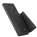 For Huawei Mate 40 Pro Double Buckle PU + TPU Shockproof Magnetic Protective Case with Card Slot & Holder(Black)
