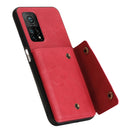 For Xiaomi Mi 10T Pro 5G Double Buckle PU + TPU Shockproof Magnetic Protective Case with Card Slot & Holder(Red)
