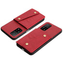 For Xiaomi Mi 10T Pro 5G Double Buckle PU + TPU Shockproof Magnetic Protective Case with Card Slot & Holder(Red)