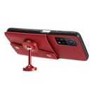 For Xiaomi Mi 10T Pro 5G Double Buckle PU + TPU Shockproof Magnetic Protective Case with Card Slot & Holder(Red)