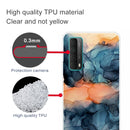 For Huawei P Smart 2021 Marble Pattern Shockproof TPU Protective Case(Abstract Blue)