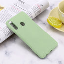 For Galaxy A20s Solid Color Liquid Silicone Shockproof Full Coverage Protective Case(Green)