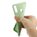 For Galaxy A20s Solid Color Liquid Silicone Shockproof Full Coverage Protective Case(Green)