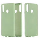 For Galaxy A20s Solid Color Liquid Silicone Shockproof Full Coverage Protective Case(Green)