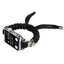 Skull Umbrella Cord Braided Watch Band For Apple Watch Series 7 45mm / 6 & SE & 5 & 4 44mm / 3 & 2 & 1 42mm(Black)