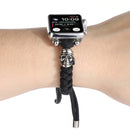 Skull Umbrella Cord Braided Watch Band For Apple Watch Series 7 45mm / 6 & SE & 5 & 4 44mm / 3 & 2 & 1 42mm(Black)