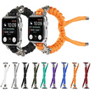 Skull Umbrella Cord Braided Watch Band For Apple Watch Series 7 45mm / 6 & SE & 5 & 4 44mm / 3 & 2 & 1 42mm(Black)