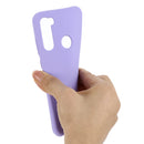 For Xiaomi Redmi Note 8 Solid Color Liquid Silicone Shockproof Coverage Protective Case(Purple)