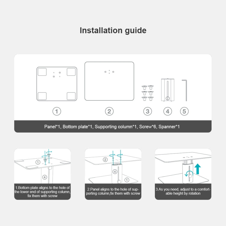 NILLKIN N6 Adjustable High Desk Laptop Monitor Stand Holder (Black)