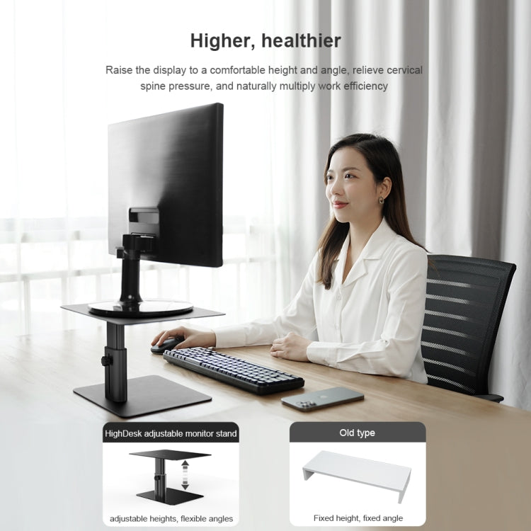 NILLKIN N6 Adjustable High Desk Laptop Monitor Stand Holder (Black)