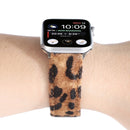 Horsehair Fluffy Leopard Print Leather Watch Band For Apple Watch Series 7 45mm / 6 & SE & 5 & 4 44mm / 3 & 2 & 1 42mm(3)