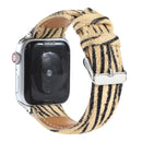 Horsehair Fluffy Leopard Print Leather Watch Band For Apple Watch Series 7 45mm / 6 & SE & 5 & 4 44mm / 3 & 2 & 1 42mm(4)