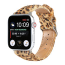 Horsehair Fluffy Leopard Print Leather Watch Band For Apple Watch Series 7 45mm / 6 & SE & 5 & 4 44mm / 3 & 2 & 1 42mm(5)