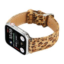 Horsehair Fluffy Leopard Print Leather Watch Band For Apple Watch Series 7 45mm / 6 & SE & 5 & 4 44mm / 3 & 2 & 1 42mm(5)