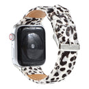 Horsehair Fluffy Leopard Print Leather Watch Band For Apple Watch Series 7 45mm / 6 & SE & 5 & 4 44mm / 3 & 2 & 1 42mm(6)