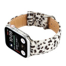 Horsehair Fluffy Leopard Print Leather Watch Band For Apple Watch Series 7 45mm / 6 & SE & 5 & 4 44mm / 3 & 2 & 1 42mm(6)